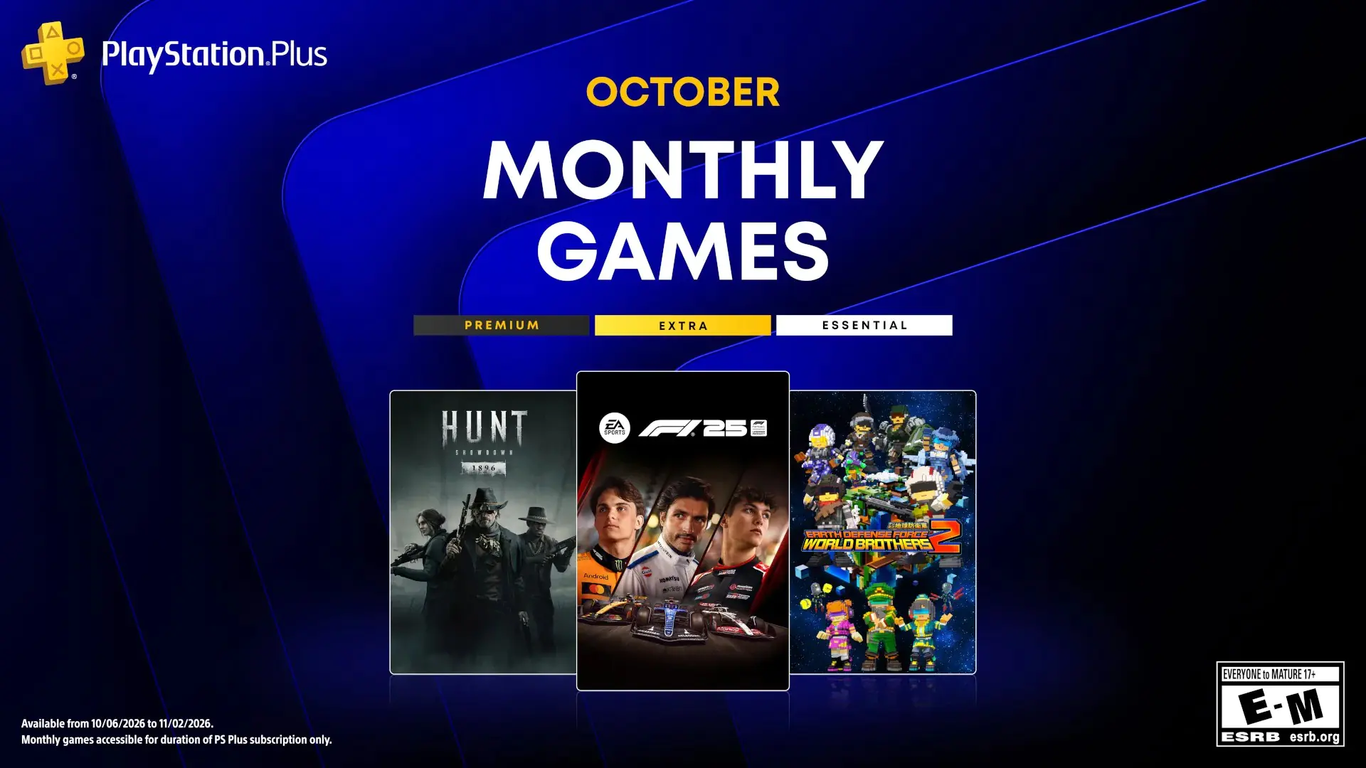 PlayStation Plus Ekim 2026: F1 25 ve Hunt