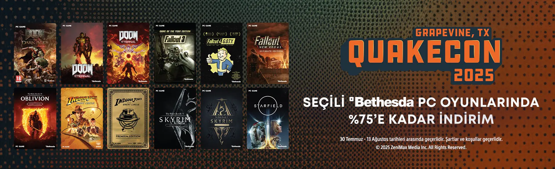 QuakeCon 2025: Grab Bethesda Games at Up to 85% Off!