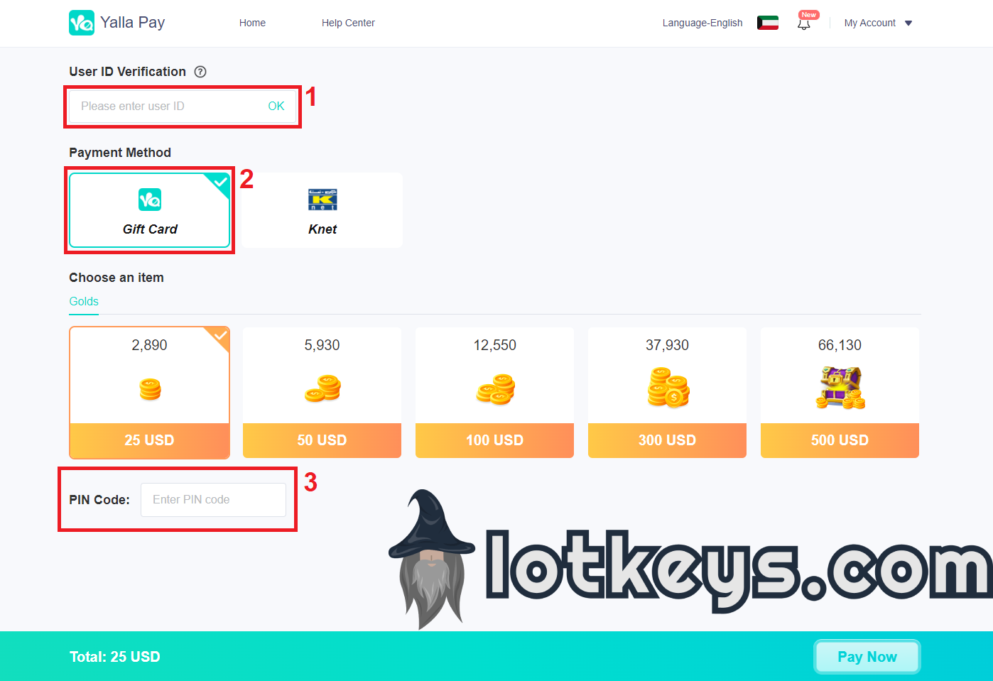 Yalla Live Gold Global Lotkeys